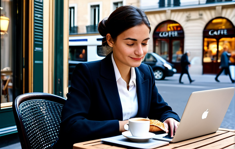 임상심리사 시험 합격률 - **

A Parisian businesswoman in a tailored, modest business suit, sitting at a caf&eacute; table in a charm...